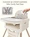EverKiddo Baby High Chair for 6 Months+, Foldable High Chairs for Babies and Toddlers, Convertible Toddler Chair, Adjustable Tray & Footrest, Lightweight, Stable & Easy to Clean(White with Wood Grain)