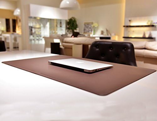 ABULU Extra Large TPU Desk Mat/Mouse Pad/Ultra-Smooth Writing Pad/Desk Protector/Protective Table Organizer for Desktops and Laptops, 27.5" x 17.7"(brown)