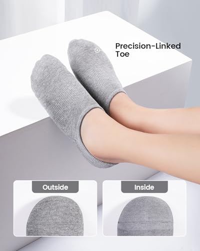 IDEGG Calcetines invisibles para mujeres y hombres, de corte bajo al tobillo, cortos, antideslizantes, atléticos, para correr, novedosos, informales, con forro invisible, A_6 pares (2 negros, 2 grises, 2 blancos)