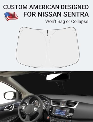 Image of Proadsy 2026 Upgrade Front Windshield Sun Shade Foldable Sunshde Protector Custom Fit 2013-2019 Nissan Sentra S, SV, SR, Sedan Accessories