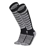 SparklWLeaf Calcetines Largos de esquí for Deportes de Invierno, esquí y Snowboard, Deportes al Aire Libre, Acampada, Senderismo, Ciclismo, montañismo for Hombres para Esquiar(Black,35-39)