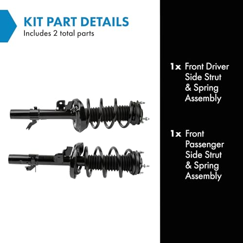 Image of TRQ Front Strut and Spring Assembly Set 2 Piece Compatible with 2017-2023 Honda Ridgeline