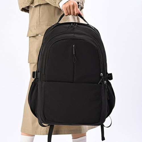 Mochila escolar ligera para universidad y laptop casual viaje blanca unisex 6