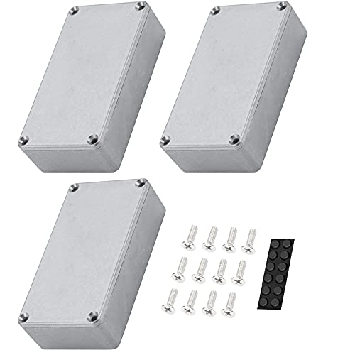 DaierTek 3pcs 125B / 1590N1 Aluminum Guitar Effect Pedal Enclosure Metal Stomp Box Enclosure...