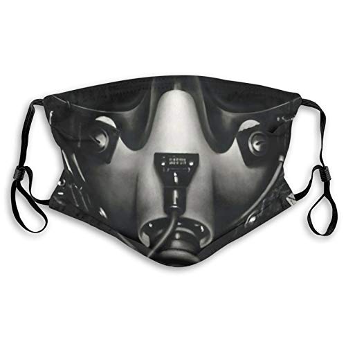 Fighter Jet Pilot Helmet Masks Reusable Face Covering with Replaceable Filter for Men Women Small