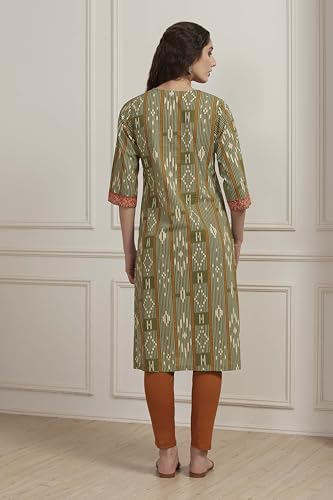 Image of BIBA Women Cotton Printed Straight Kurta
