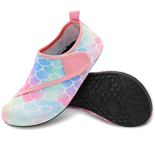 L-Run L-CT02-FISH SCALE-30-31 Kids Water Sports Shoes Girls Boys Beach Pool Slide Sandals Outdoor Pink 11.5-12.5=Eu30-31 thumb #5