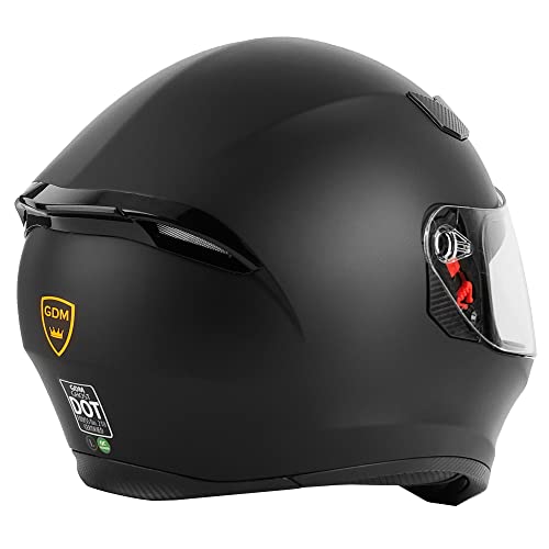 Gdm Ghost Full Face Motorcycle Helmet - Matte Black, Medium (Clear & Tinted Shields) #TOP3