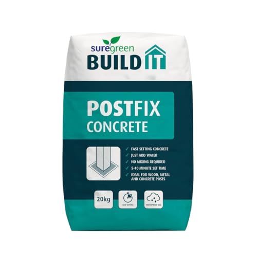 Suregreen PostFix Concrete Mix | 20kg | Fence Post Repair | Ready Mixed Cement | Ready-to-Use Mix to install or fix Metal Timber Concrete or Electric Fence Posts | Water Resistant Bag