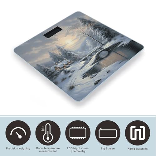 Báscula digital de baño precision con diseño de invierno miniatura 3