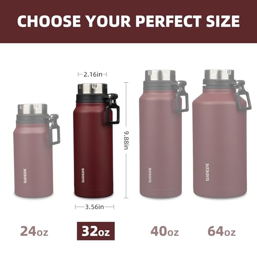 Image of BJPKPK 32oz Large Insulated Water Bottle with Handle, Stainless Steel | Leak-Proof BPA-Free Large Water Bottle, Stainless Steel Vacuum Insulated Bottle for Gym, Work, Outdoor & Everyday Use