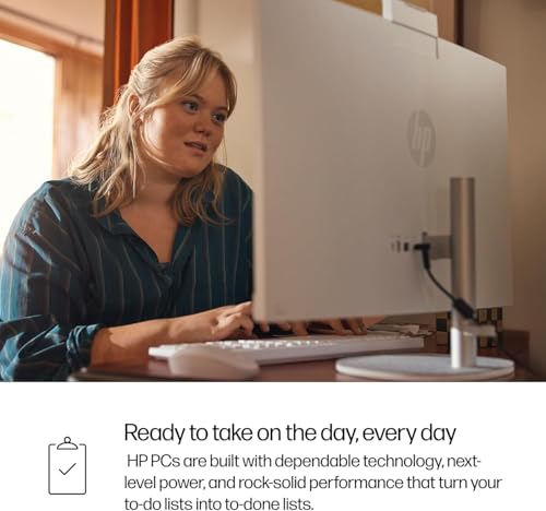 Image of HP 27 Inch All in One Touchscreen Desktop Computer | AMD Ryzen 5 7520U Processor (8 Cores, Up to 4.3 GHz) | 8GB DDR5, 256GB SSD | FHD IPS Display | WiFi 6 | Windows 11 | Wireless Keyboard and Mouse