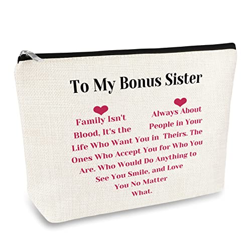 Bonus Sister Gifts Makeup Bag Unbiological Sisters Gift Sister In Law Gift Christmas Mother's Day...