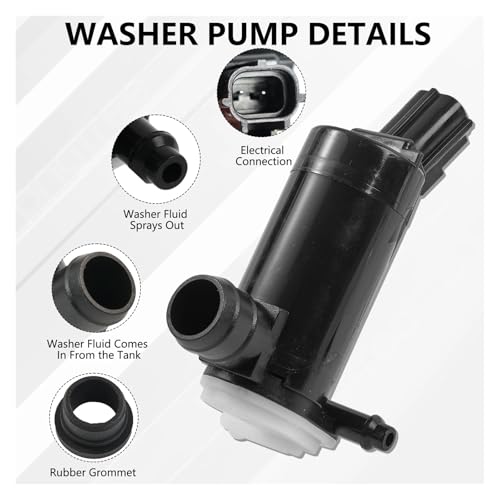 Bomba lavaparabrisas 12V con ojal para Ford Explorer y Expedition limpia luneta trasera 6