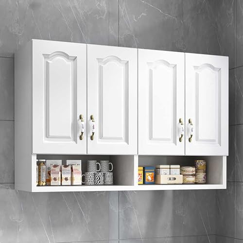 XIGOUZIQU Gabinete Flotante de Pared for Cocina, botiquín de Madera, Armario de Pared, especiero de Pared, Armario de Almacenamiento, despensa for Cocina, Garaje, lavandería.(120x30cm/47.24x11.81in)