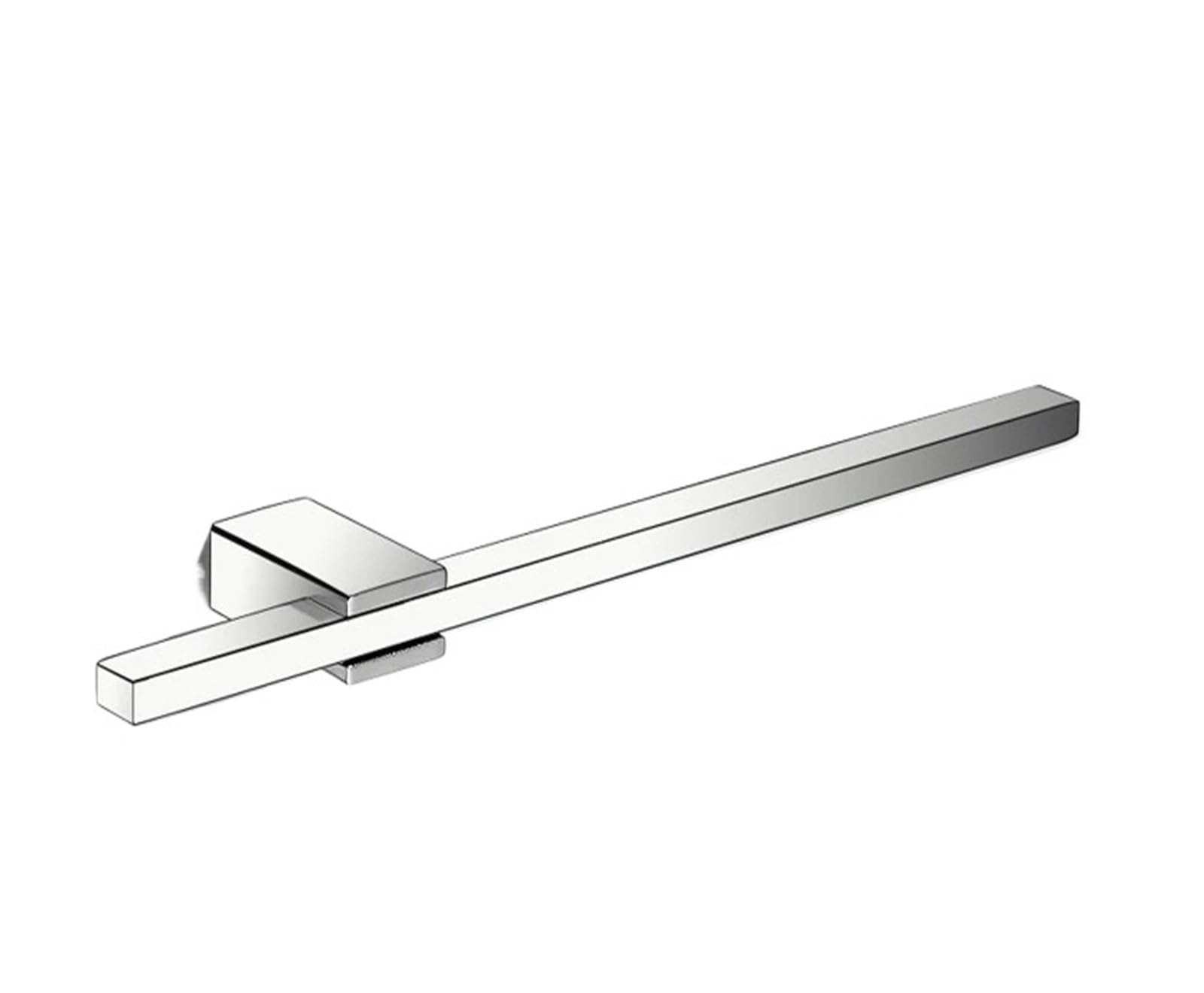 1pc Black Toilet Hanging Non Perforated Towel Rack Extendable Pole Stainless Steel(40cm chrome)
