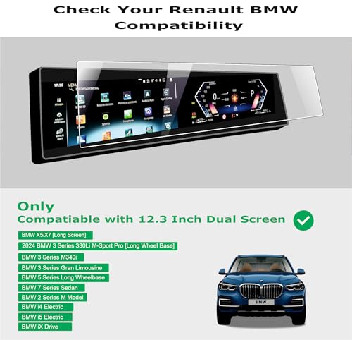 Image of OHAYO Screen Protector for 3 Series 330Li & M340i Infotainment Display | 9H Hardness, Military Strength, Scratch Resistant, HD Clear, Bubble-Free, Fingerprint Resistant | Non-Fragile Premium Film Protection for Car Touchscreen