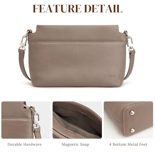 Image of S-ZONE Crossbody Bags for Women Genuine Leather Purses Small Shoulder Bag Designer with Adjustable Strap