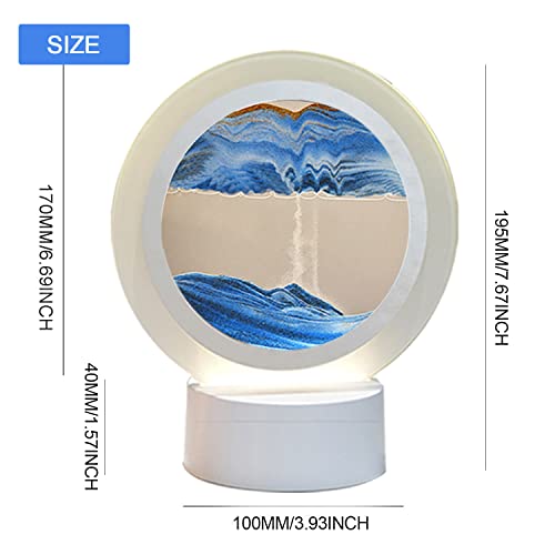 3D Dynamic Sand Art Liquid Motion, Night Light With 7 Colors And 3 Color Changing Modes, Ambient Led Bar Rgb Ambiance Backlights Ambient Lighting For Room Decoration (Blue) #TOP3