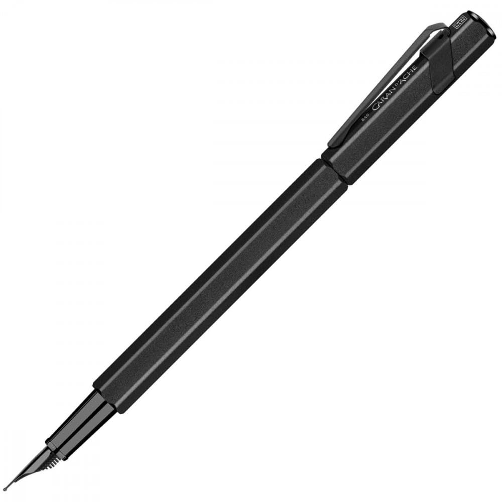 Caran d'Ache 849™ Black Code Füllfederhalter aus Aluminium, Schwarz, Stärke: M, 0840.496