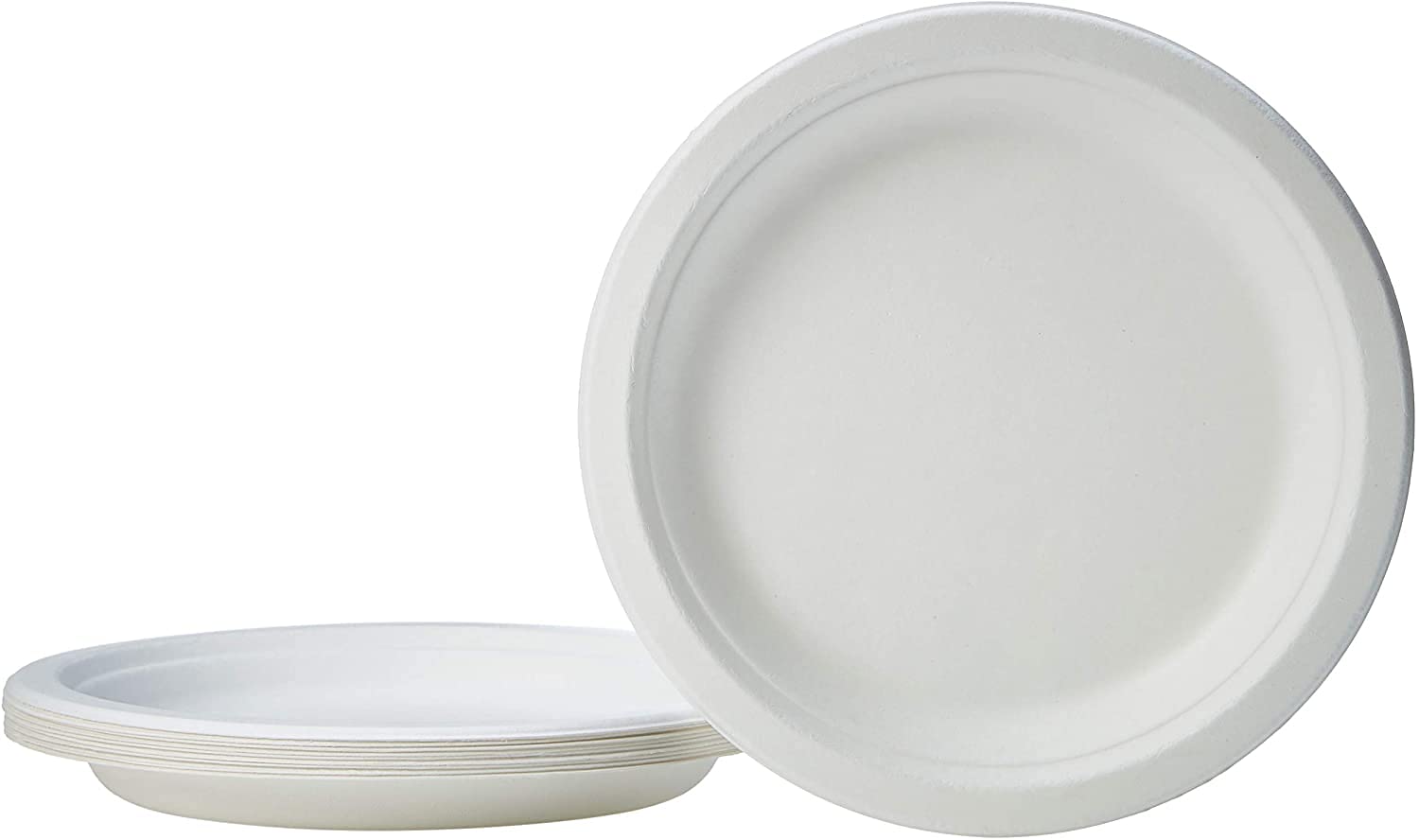 125/500/1000 Piattini piani monouso 18cmØ Biodegradabili e Compostabili in polpa di cellulosa usa e getta bagassa Plastic free | After Plastic (1000)