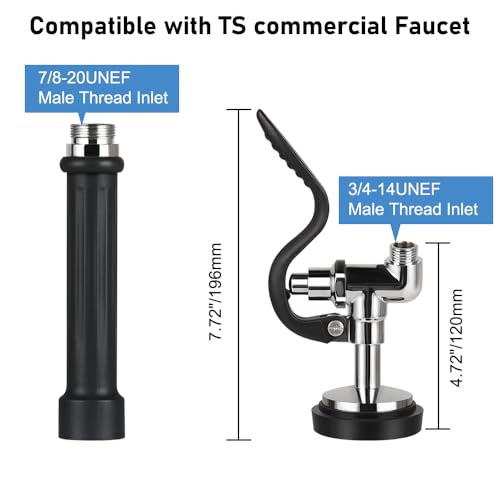 Pre Rinse Sprayer 1.42 GPM High Pressure Commercial Sink Sprayer Head for Restaurant Industrial Faucets, Spray Valve Dish Nozzle Without Handle Fits for T&S Brass Spray Valve Replace B-0107 by TNROTED - Used condition - Image 2