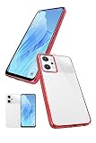 シズカウィル OPPO Reno9 A 用 / Reno7 A 用 クリアケース ケース カバー サイドメッキ加工 クリア ケース レッド×クリア 1個入り