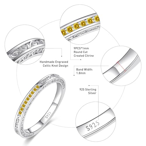 Image of Vintage Celtic Knot Women's Engagement Ring Sets 925 Sterling Silver /14K Gold Plated Stackable Wedding Bands Rings AAAAA Cubic Zirconia Women Bridal Sets Wedding Ring Band Width 1.8mm Size 5-9