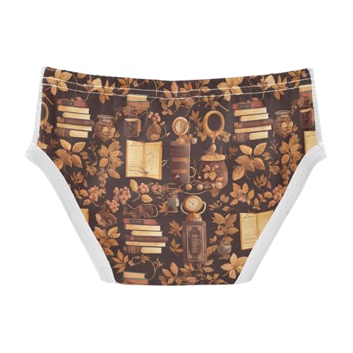 visesunny Boys Potty Training Underwear Vintage Book Floral Clock Breathe Cotton Briefs Size 2T-8Y for Toddler2