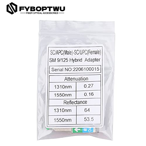 Fyboptwu - 5Pcs Fiber Optical Adapter Sc Fiber Attenuator - Sc/Apc Male To Sc/Upc Female Adapter Sm Singlemode Hybrid Optical Fiber Convertor/Adapter/Coupler #TOP5