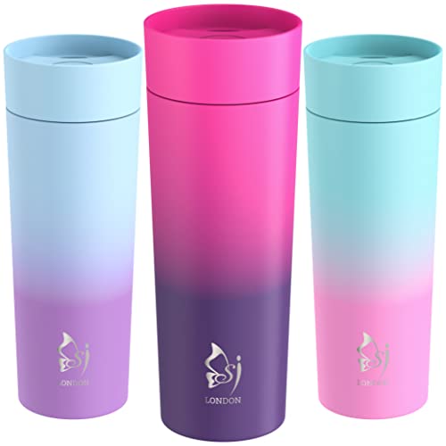 Image of Sophie & Jasmine London Reusable Insulated Coffee Mug for Hot Drinks – Stainless Steel Insulated Coffee Cup, Thermal Mug & Coffee Tumbler, Leakproof Coffee Flask Travel Cup 470ml