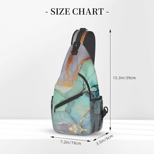 WURTON Colourful Marble Sling Bag Crossbody Backpack Sling Backpack Shoulder Bag For Women Men Cycling Hiking Travel3