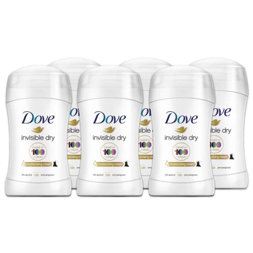 Dove Invisible Dry Stick Antitranspirant Mit 1/4 Feuchtigkeitscreme - Keine Flecken, Schutz Bis Zu 48 Stunden, Mit Nährendem Öl - Für Damen Und Herren, 6 Stück