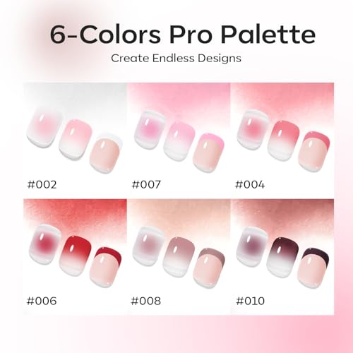 Image of modelones Pat Paint Gel Nail Polish, 6 Colors Soak Off UV Patting Gel