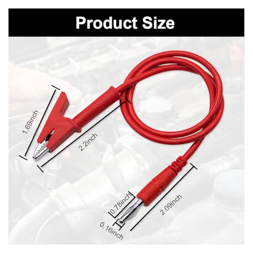 Image of 2PCS 4mm Banana Plug to Alligator Clip Test Lead Wire Cable Set - 3.3Feet Jumper Wire Electrical Test Leads with Alligator Clip for Multimeter Oscilloscope Automotive Battery Testing