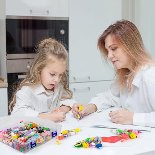 Multicoloured Pens All in One - Fun Cartoon 4-Color Pen Set (60-Pack) - Party Bag Fillers for Kids Class Fifts for 60 Children - Image 7