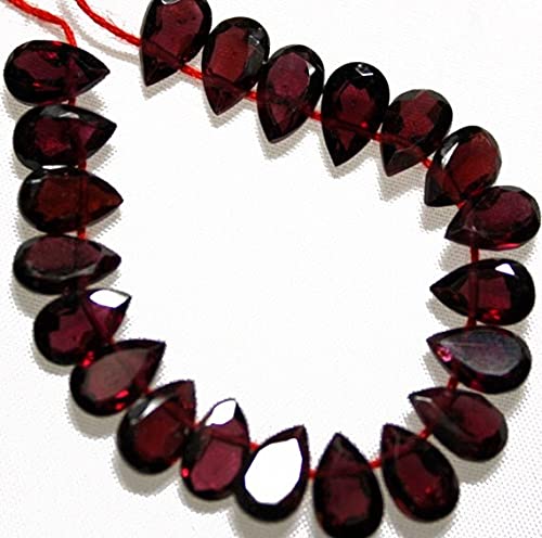 Grenat briolette facettée 5x8mm perle naturelle pour création bijoux DIY