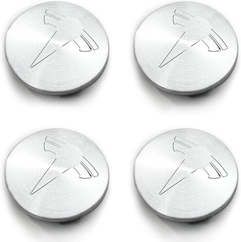 Tesheer Silver Wheel Center Hub Caps with Tesla Emble Brand Center Caps for 2019-2024 Model Y with 20 Silver Lug Nut Covers