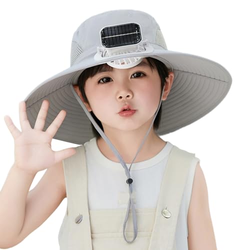 Chapeau de ventilateur enfants pour la pêche solaire et camping