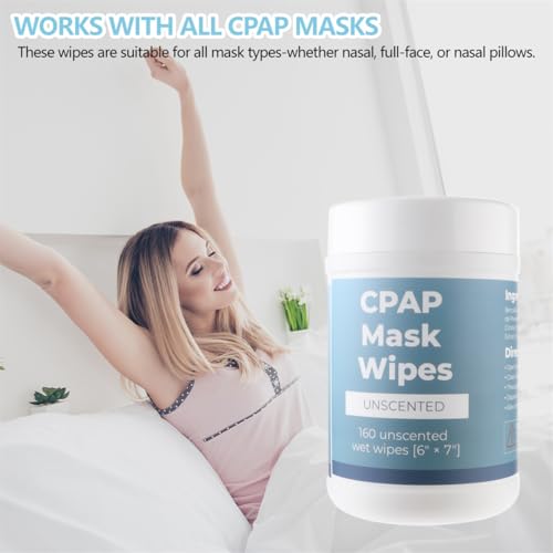 CPAP Mask Wipes Unscented Canister Cleaning Wipes 160 Count Alcohol Free CPAP Cleaner for Nasal Mask Cushion and Devices - Image 5