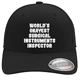 World's Okayest Surgical Instruments Inspector - Soft Flexfit Baseball Hat Cap, Black, Large/X-Large