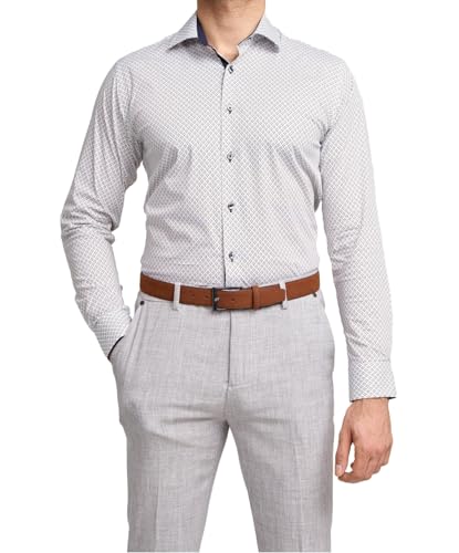 Camisa de manga larga con flor de lis en algodón premium para vestimenta de negocios