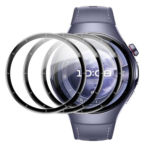 Suttkue Compatible for Huawei Watch 5 46mm screen protector, Anti-Scratch 3D Full Screen Coverage flim, Case Friendly, HD Ultra, 4 PACK