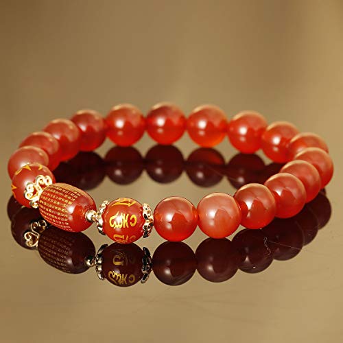 Jewever Natural Agate Elastic Bracelets 10Mm Bead Feng Shui Wealth Lucky Charm For Men Women Jewelery #TOP1