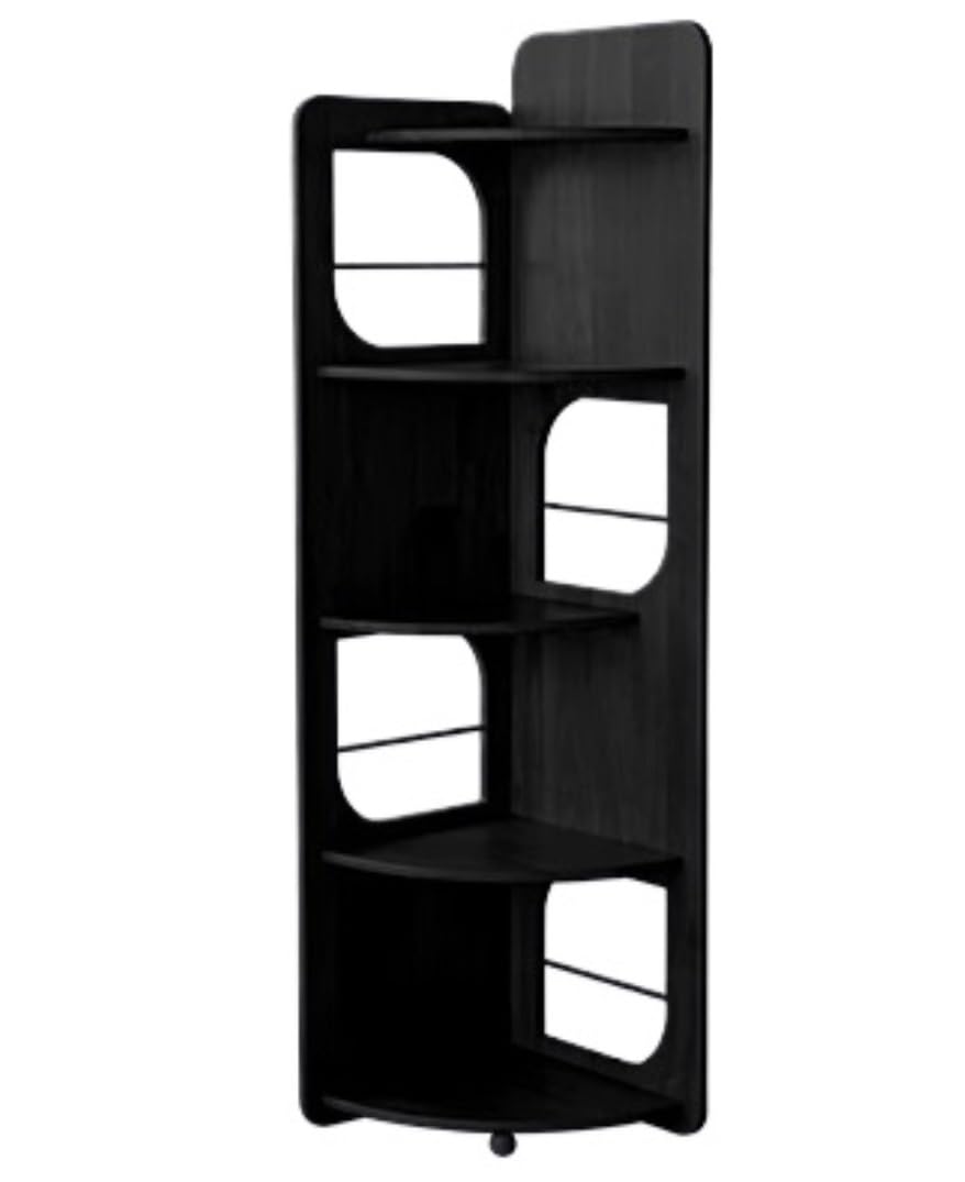 XDMINGY Display Shelf for Living Room, 5-Tier Wood Corner Shelf Tall Corner Bookshelf with Storage Corner Stand Bookcase for Living Room Wall Corner Bookshelf(A)