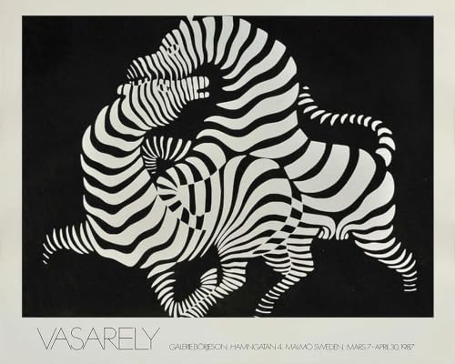 Poster Victor Vasarely Zèbres affiche murale décoration salon 50x40