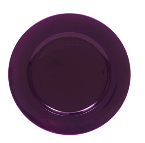 ChargeIt by Jay Metallic Round Charger Plate, Purple ChargeIt by Jay Metallic Round Charger Plate, Purple