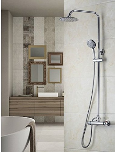 Set douche pluie chromé 20,3 cm Gowe laiton et finitions miroirs