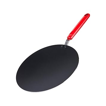 KITCHENMARK Nonstick Aluminium Concave Tawa 25cm Crepe pan Suitable with Multiple Cooktops - Red