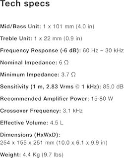 Q Acoustics 3010c - Coppia di altoparlanti compatti da scaffale in legno di quercia, a 2 vie, driver bassi da 4", tweeter da 0,9", altoparlanti stereo/altoparlanti passivi per sistema audio home